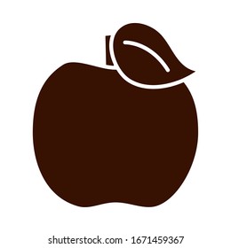 school education apple fruit supply vector illustration silhouette style icon