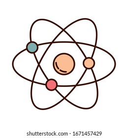 school education atom molecule science supply vector illustration line and fill style icon