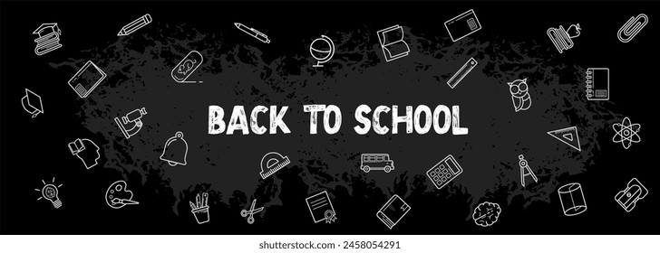 school, education, back to school - background, vector illustration, banner