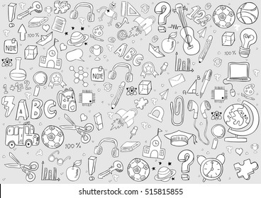 school and education background, drawing by hand vector