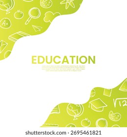 Padrão de formação escolar com rabiscos. Design vetorial