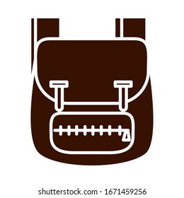 mochila de educación escolar suministro accesorio ilustración vector silueta estilo icono
