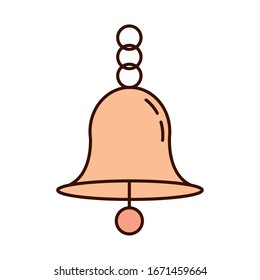 school education bell class supply vector illustration line and fill style icon