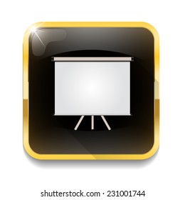 School or education Board With long shadow over app button