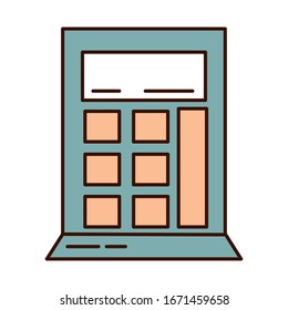 school education calculator math supply vector illustration line and fill style icon