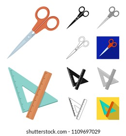 School and education cartoon,black,flat,monochrome,outline icons in set collection for design.College, equipment and accessories vector symbol stock web illustration.
