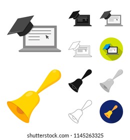 School and education cartoon,black,flat,monochrome,outline icons in set collection for design.College, equipment and accessories vector symbol stock web illustration.