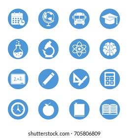 School and education circular icons set