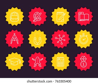 school, education, classes icons in linear style