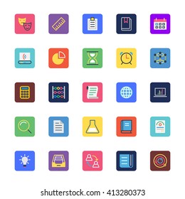 School and Education Colored Vector Icons 2