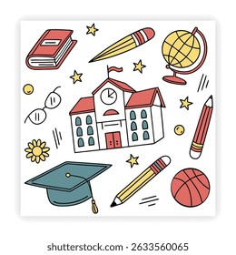 School and Education Doodle Set 