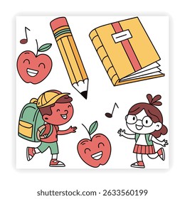 Escuela y Educación Doodle Set 