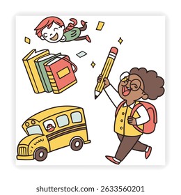 Escuela y Educación Doodle Set 