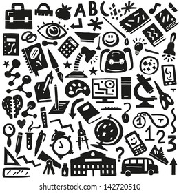 School , education - doodles set