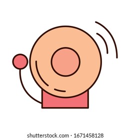 school education doorbell alarm supply vector illustration line and fill style icon