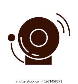 school education doorbell alarm supply vector illustration silhouette style icon