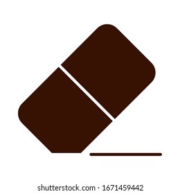 school education eraser supply vector illustration silhouette style icon