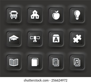 School and Education Experience on Black  Bevel Square Buttons