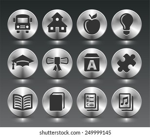 School and Education Experience on Silver Round Buttons