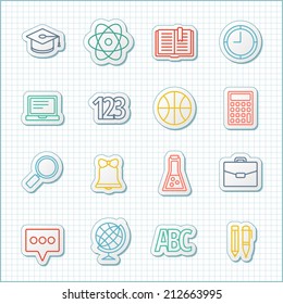 School and education flat design icons set