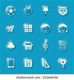 School and education flat design icons set