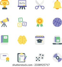 School and Education Flat Icons Design Sets