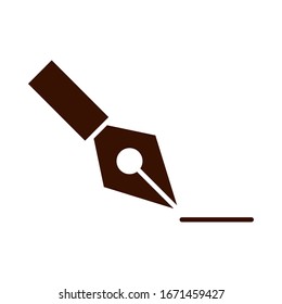 school education fountain pen designer supply vector illustration silhouette style icon
