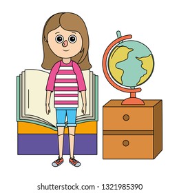 school education girl cartoon