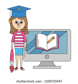 school education girl cartoon