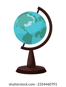 school education globe map icon isolated