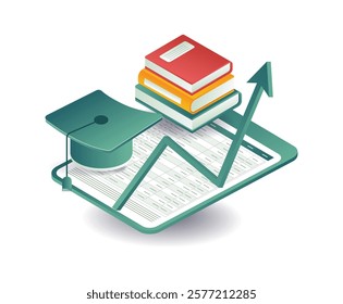 School education graduation analysis concept illustration