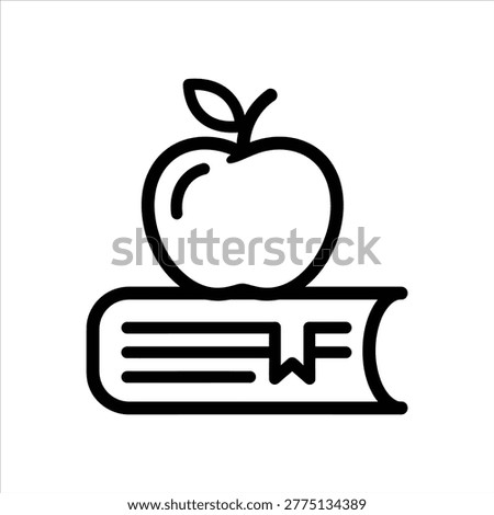 School education icon with book and apple education learning knowledge academic literacy university classroom