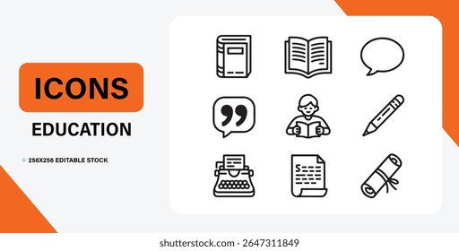 School and Education Icon Bundle 