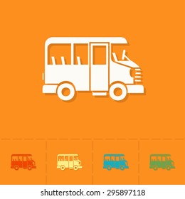 School and Education Icon - Bus. Vector Illustration. Flat design style