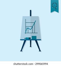School and Education Icon - Flip chart. Vector. Flat design style