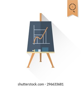 School and Education Icon - Flipchart. Vector. Flat design style