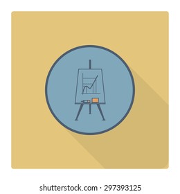 School and Education Icon - Flipchart. Vector. Flat design style