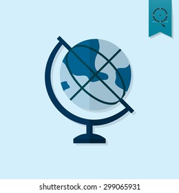 School and Education Icon - Globe. Vector Illustration. Flat design style