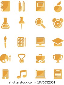 School education, icon illustration, vector on white background