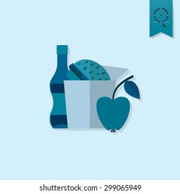 School and Education Icon - Lunch. Vector. Flat design style