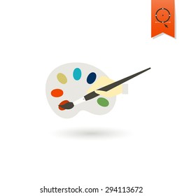 School and Education Icon - Palette. Vector. Flat design style
