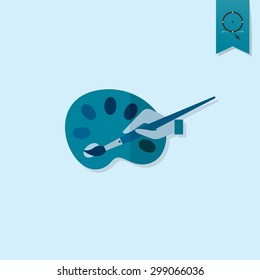School and Education Icon - Palette. Vector. Flat design style