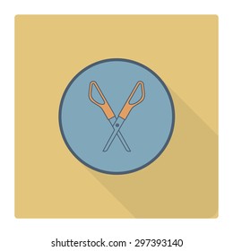 School and Education Icon - Scissors. Vector Illustration. Flat design style