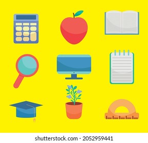 school and education icon set