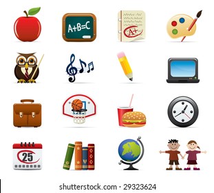 School And Education Icon Set