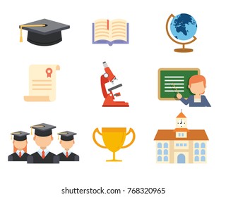 school and education icon set