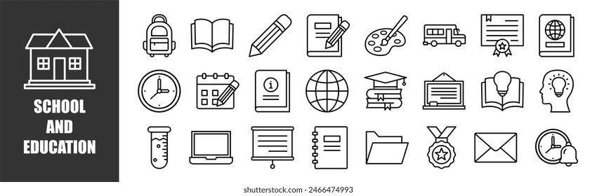 School And Education icon set for design elements