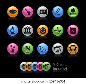 Conjunto de iconos de escuela y educación / El archivo incluye 5 versiones de color en diferentes capas.