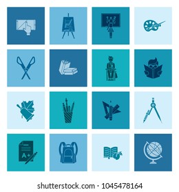 School and Education Icon Set. Flat design style. Vector