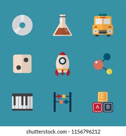 School and education icon set with flat style vector illustration